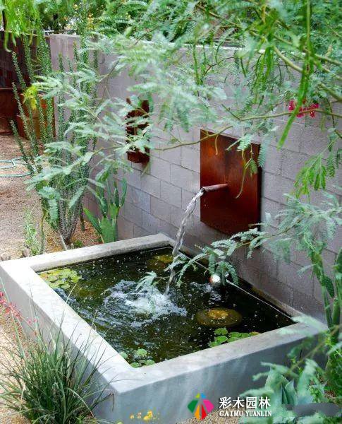 别墅庭院设计，一处水景让庭院活起来